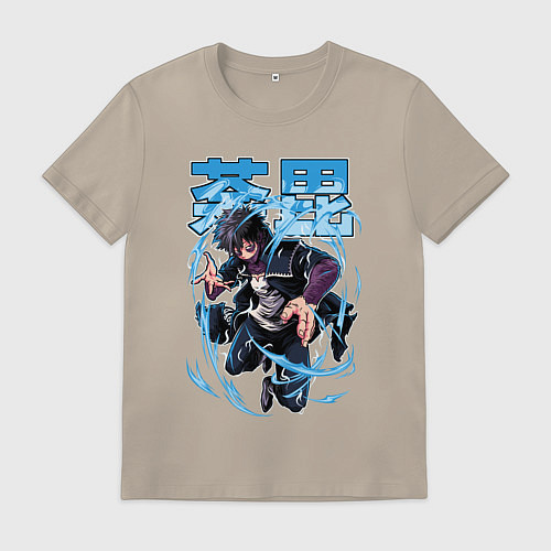 Мужская футболка Моя геройская академия Даби синее пламя / Миндальный – фото 1