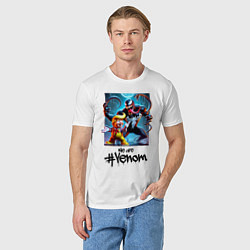 Футболка хлопковая мужская Donald Trump and Venom - meme, цвет: белый — фото 2