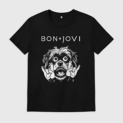 Мужская футболка Bon Jovi rock dog