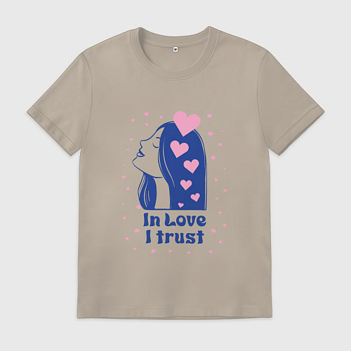 Мужская футболка Верю в любовь / Миндальный – фото 1