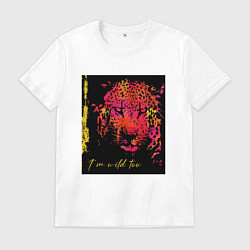 Мужская футболка Леопард-разноцветная абстракция