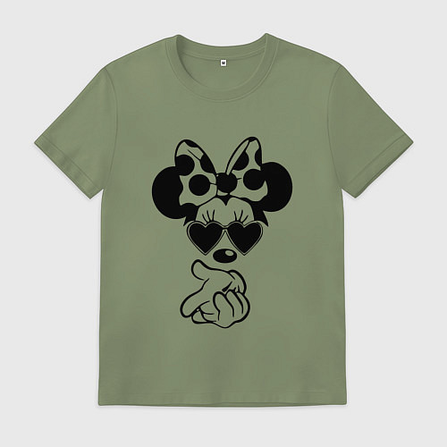 Мужская футболка Минни в очках - для пары / Авокадо – фото 1