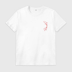 Футболка хлопковая мужская Красная рыбка - couple cloth, цвет: белый