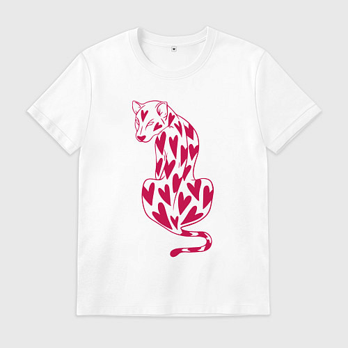 Мужская футболка Гепард в сердцах / Белый – фото 1