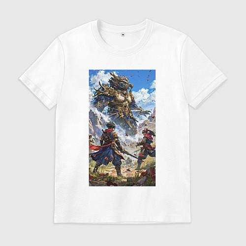 Мужская футболка Битва героев / Белый – фото 1