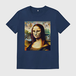 Мужская футболка Мона Лиза превращается в кошку