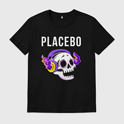 Мужская футболка Placebo - неоновый череп