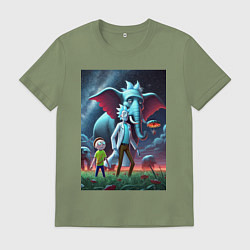 Мужская футболка Слон похожий на Рика Санчеса - прикол