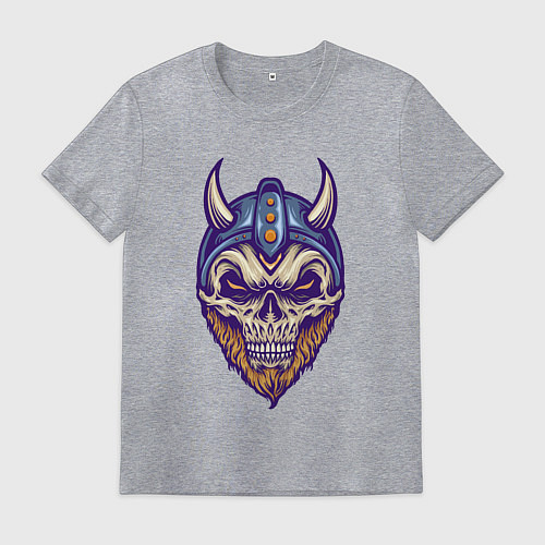 Мужская футболка Skull viking / Меланж – фото 1