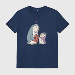Мужская футболка Парочка влюбленных пингвинов