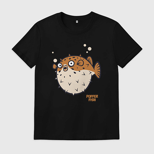 Мужская футболка Рыбка фугу / Черный – фото 1