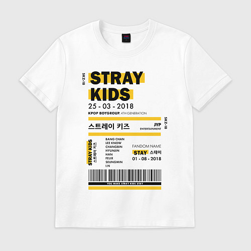 Мужская футболка Stray kids ticket / Белый – фото 1