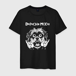 Футболка хлопковая мужская Depeche Mode rock dog, цвет: черный