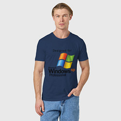 Футболка хлопковая мужская Предназначен для windows xp, цвет: тёмно-синий — фото 2