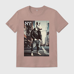 Мужская футболка Dude bull terrier is a New Yorker