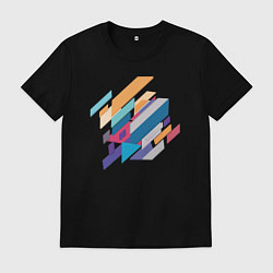 Футболка хлопковая мужская Стиль геометрия, цвет: черный