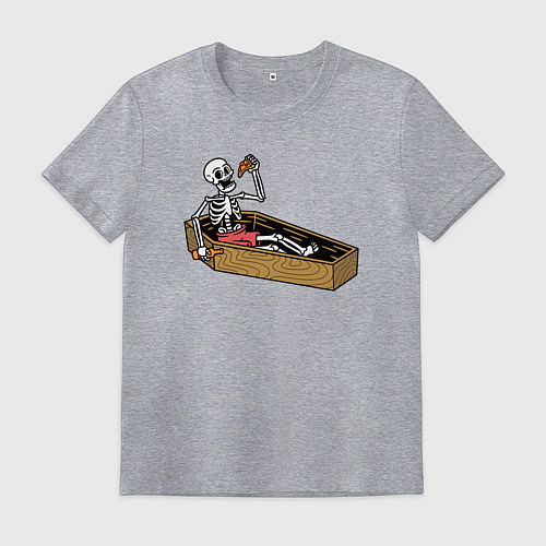 Мужская футболка Death pizza / Меланж – фото 1