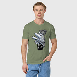 Футболка хлопковая мужская Космическая красотка, цвет: авокадо — фото 2