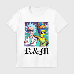 Мужская футболка Рик Санчес и королева Мардж Симпсон - коллаба