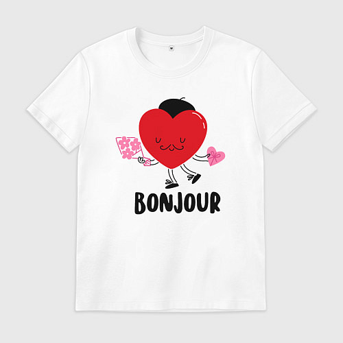 Мужская футболка Бонжур / Белый – фото 1
