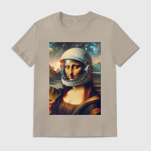 Мужская футболка Mona Lisa - brave astronaut / Миндальный – фото 1