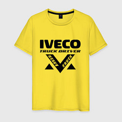 Футболка хлопковая мужская Iveco дальнобой, цвет: желтый