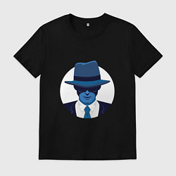 Мужская футболка Детектив в шляпе синий