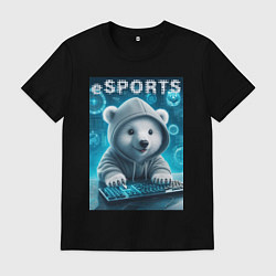 Мужская футболка Белый медвежонок - киберспорт