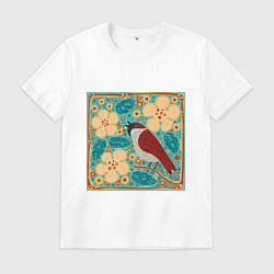 Мужская футболка Воробей на ветке яблони