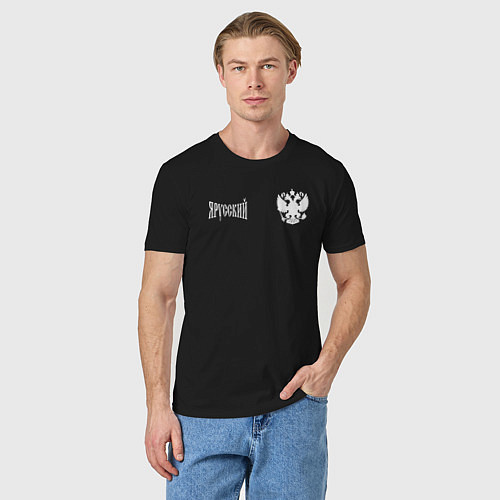 Мужская футболка Я русский с гербом России / Черный – фото 3