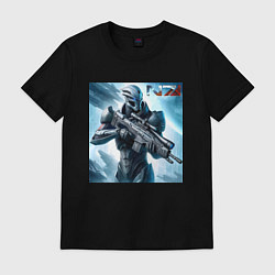 Футболка хлопковая мужская Mass Effect - N7 ai art, цвет: черный