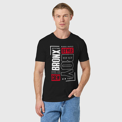 Мужская футболка Bronx style / Черный – фото 3