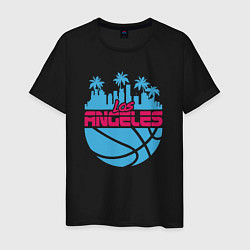 Футболка хлопковая мужская Lakers city, цвет: черный