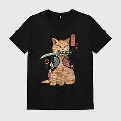 Мужская футболка Кот самурай Якудза