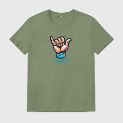 Мужская футболка Жест руки Шака или Джамбо обоюдно