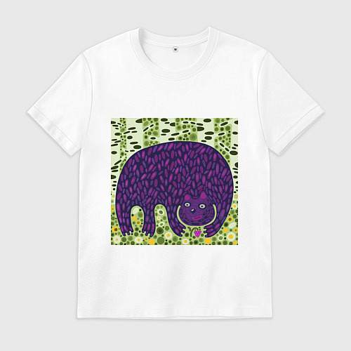 Мужская футболка Медведь в березовом лесу / Белый – фото 1