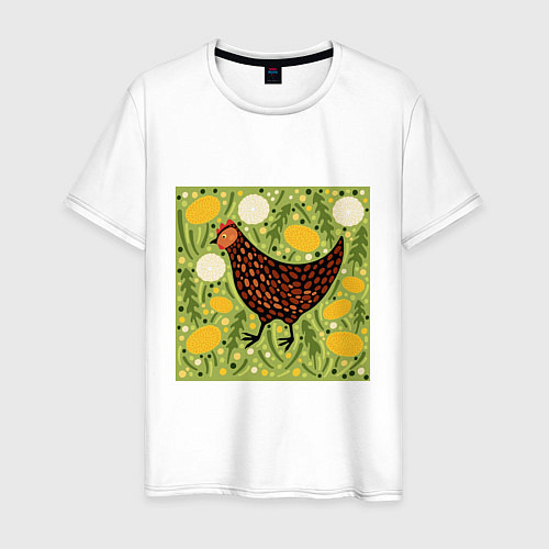Мужская футболка Курочка ряба / Белый – фото 1