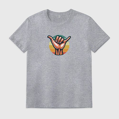 Мужская футболка Приветственный жест Шака или Джамбо / Меланж – фото 1