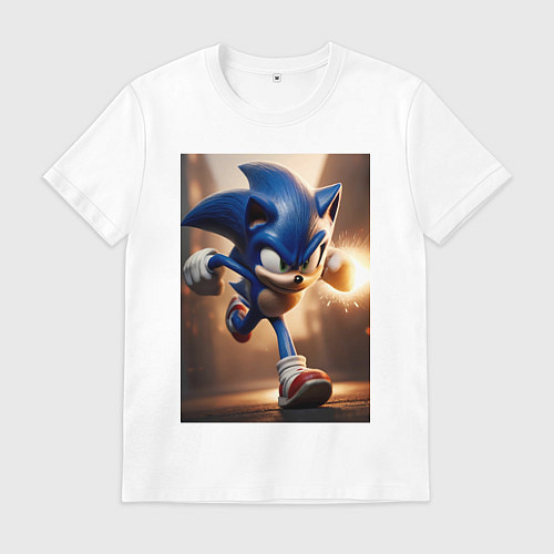 Мужская футболка Бегущий Соник / Белый – фото 1
