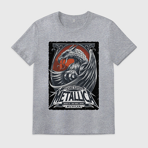 Мужская футболка Metallica - Michigan playbill Grand rapids / Меланж – фото 1