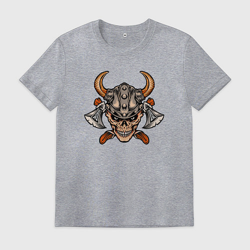 Мужская футболка Череп викинга / Меланж – фото 1