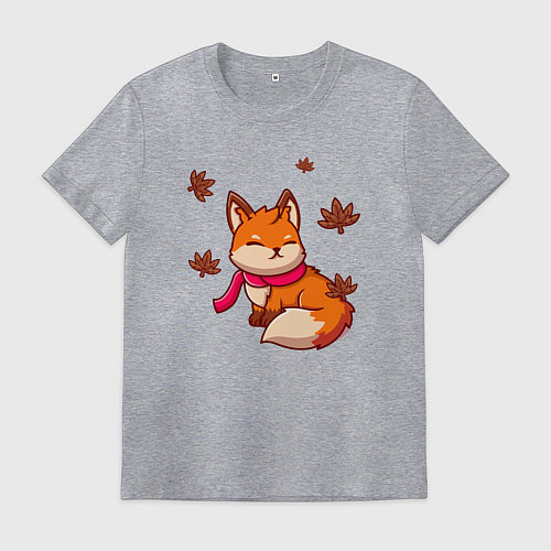 Мужская футболка Осенняя лисичка / Меланж – фото 1