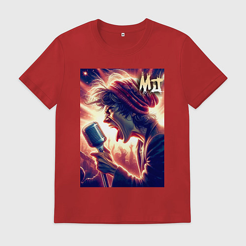 Мужская футболка Mick Jagger is vocalist of the Rolling Stones / Красный – фото 1