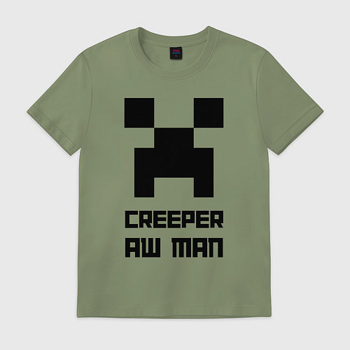 Мужская футболка Creeper Aw Man, Майнкрафт мем / Авокадо – фото 1