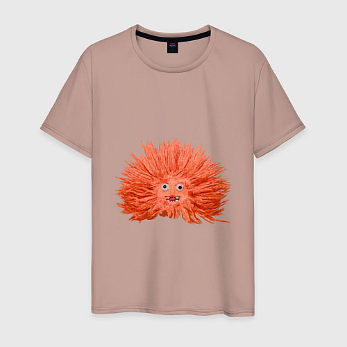 Мужская футболка Сartoon monster fluffy orange / Пыльно-розовый – фото 1
