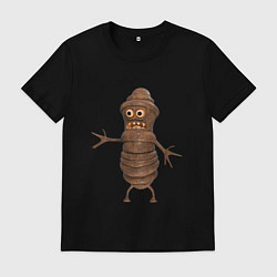 Мужская футболка Сartoon worm character brown