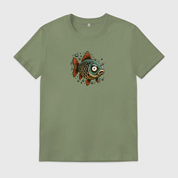 Мужская футболка Забавная карикатурная рыба