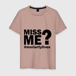 Футболка хлопковая мужская Miss me? Moriarty, цвет: пыльно-розовый