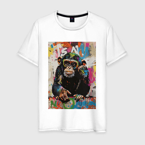Мужская футболка Monkey color / Белый – фото 1