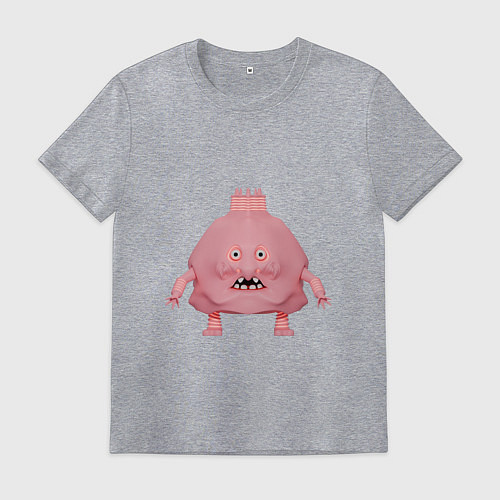Мужская футболка Розовый монстр / Меланж – фото 1
